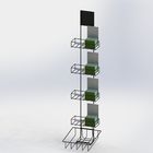 4 Tiers Steel Tea Box Display Stand / Wire Basket Base Display Rack For Tea Pack